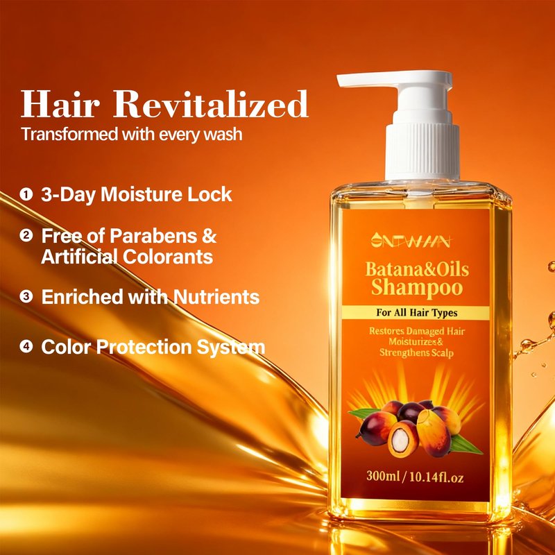 Batana Oil Shampoo for Hair Growth with Rosemary & Biotin - Natural Thickening & Strengthening Formula for Women & Men - Sulfate Free Moisture Repair for Dry, Damaged, Curly & Black Hair (10.14 Fl Oz)