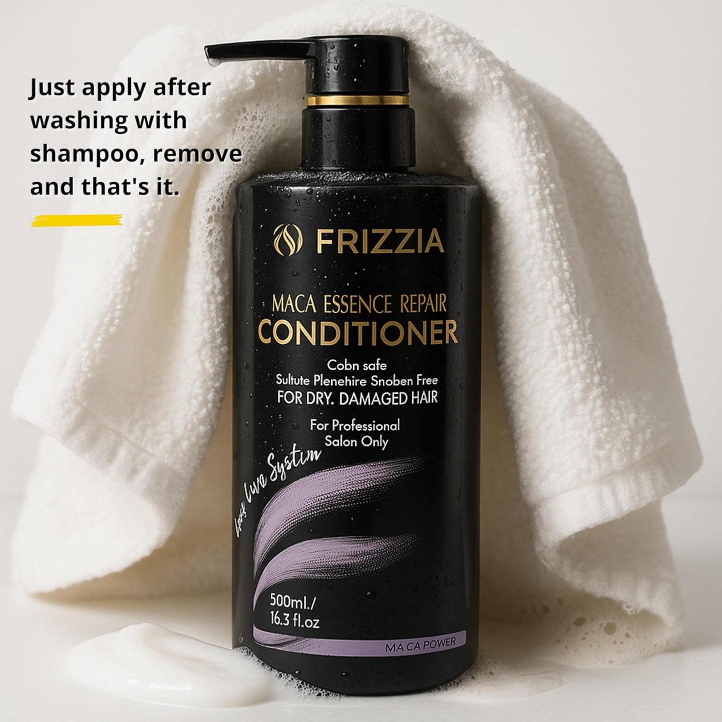 Professional Hair Conditioner - Maca, Argan & Vegetable Collagen for Repairing & Strengthening Damaged Hair | 500ml