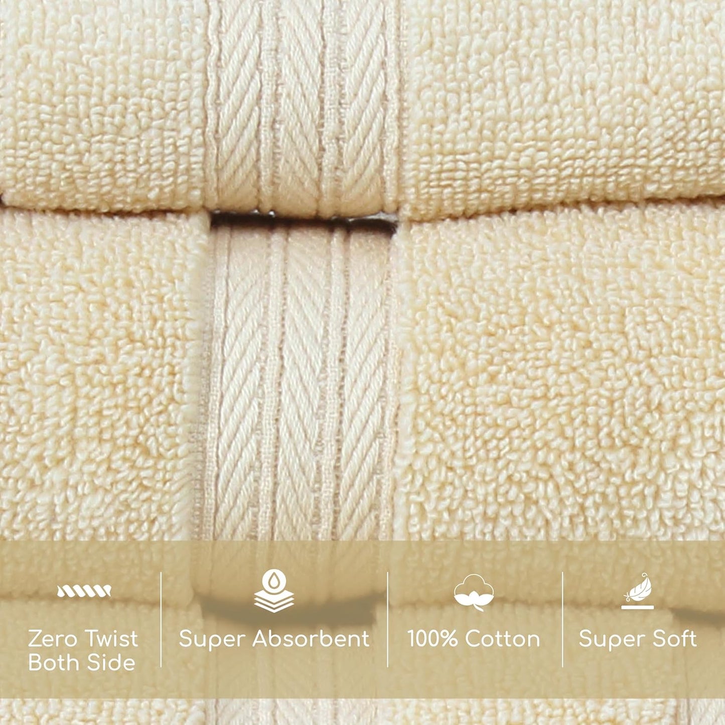 Elegance Essentials 550GSM Cotton Wash Cloths - Super Absorbent, Set of 12 | 13"x13", Yellow