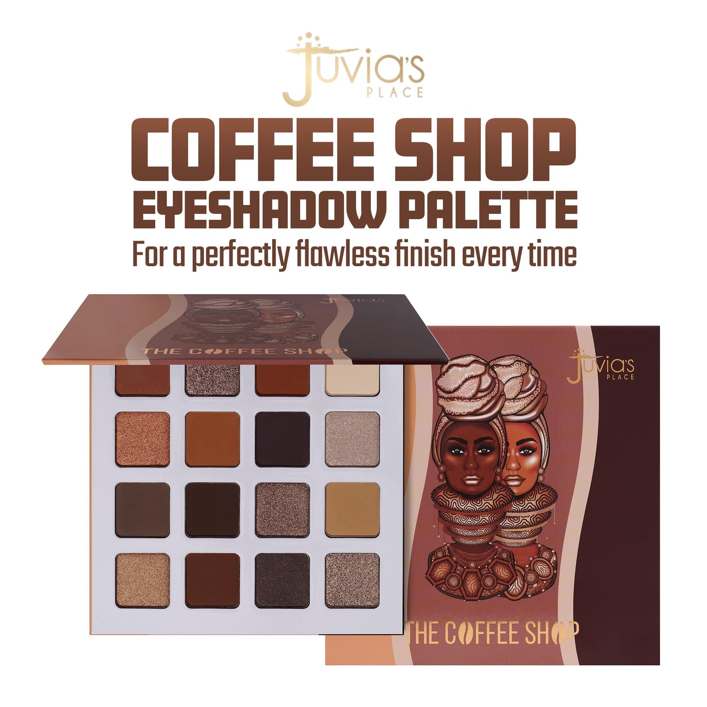 Juvia's Place Coffee Shop Eyeshadow Palette - 16 Pan Buttery Eye Makeup