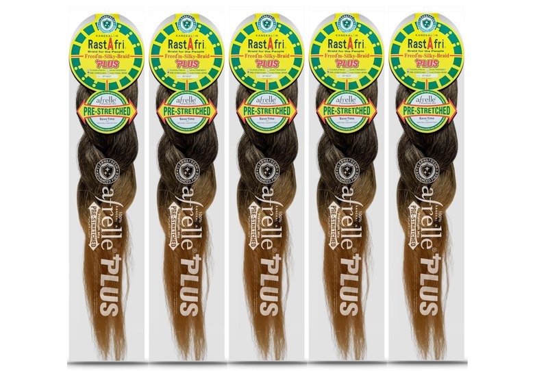 RastAfri Pre-Stretched Silky Braiding Hair (5 Single Packs, #BT 1B/27)