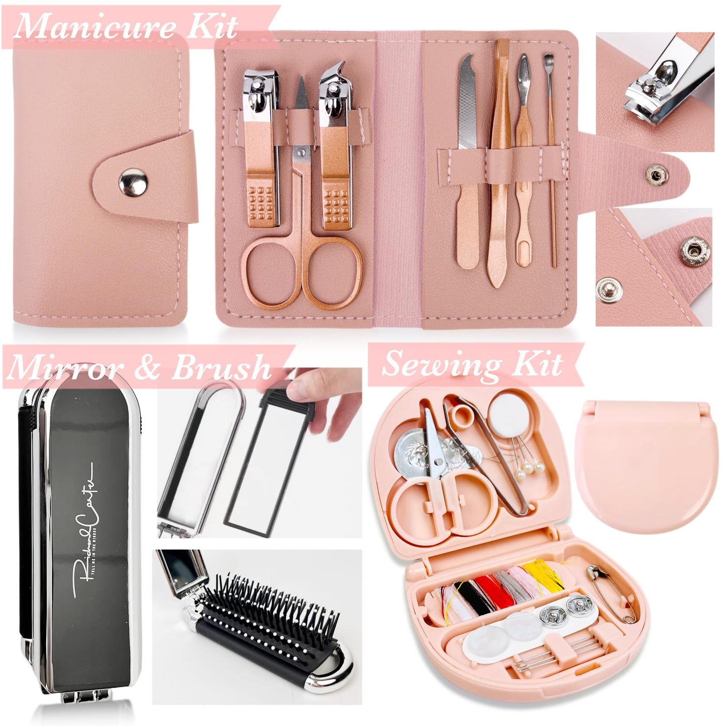 ARK Survivor Women's Wedding Emergency Kit 39 Essential Items for Brides Team Bride All in One Travel Kit Personal Care Women's Travel Set (Blush Bliss Pink)