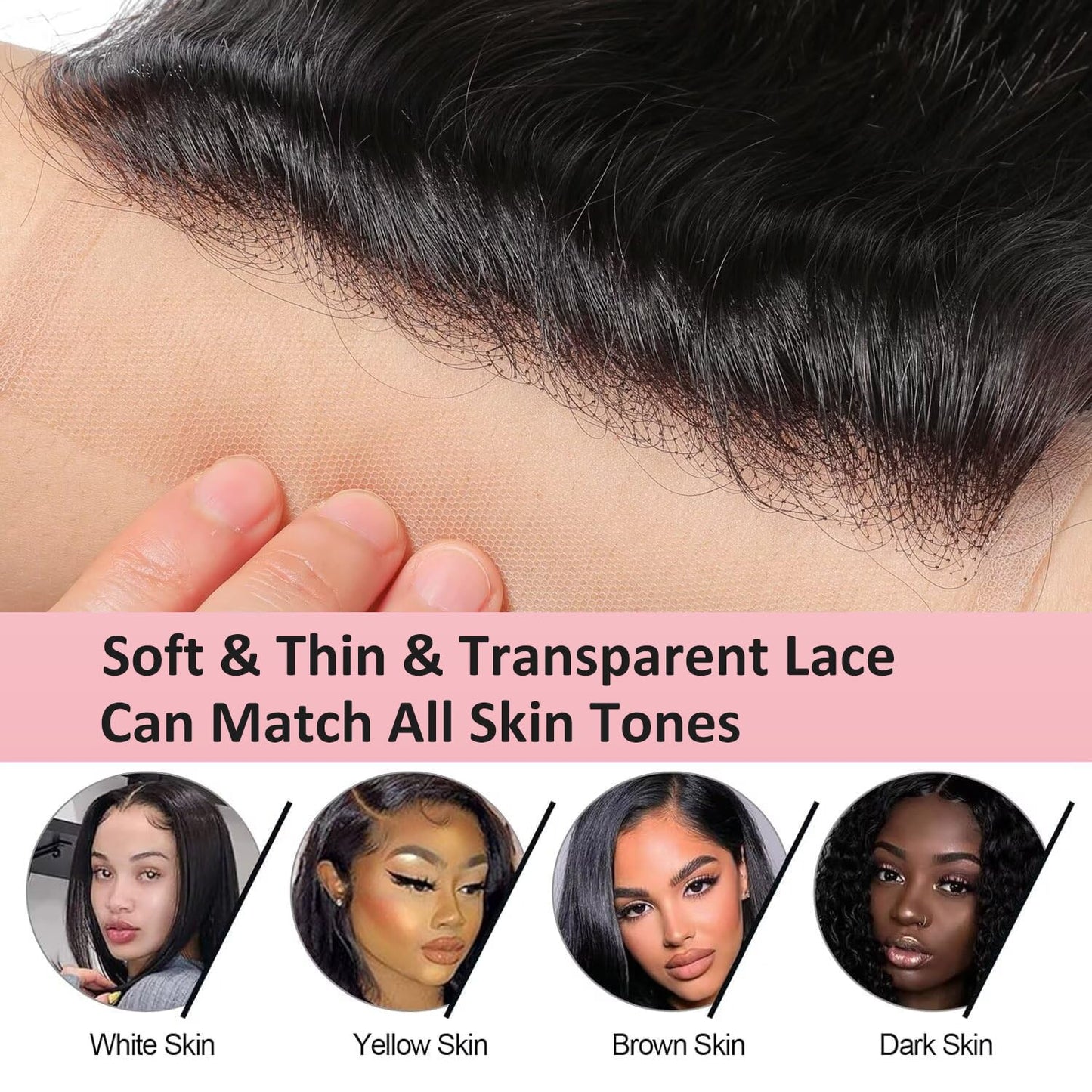 Body Wave Closure Free Part 5x5 Lace Closure Hd Transparent Human Hair Invisible Lace 12A Brazilian Virgin Remy Human Hair Closure 100% Human Hair Pre Plucked Natural Black 14 Inch