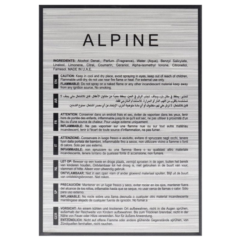 Alpine Homme Sport Eau de Parfum Spray for Men - 3.4 Oz | Fresh & Invigorating Scent