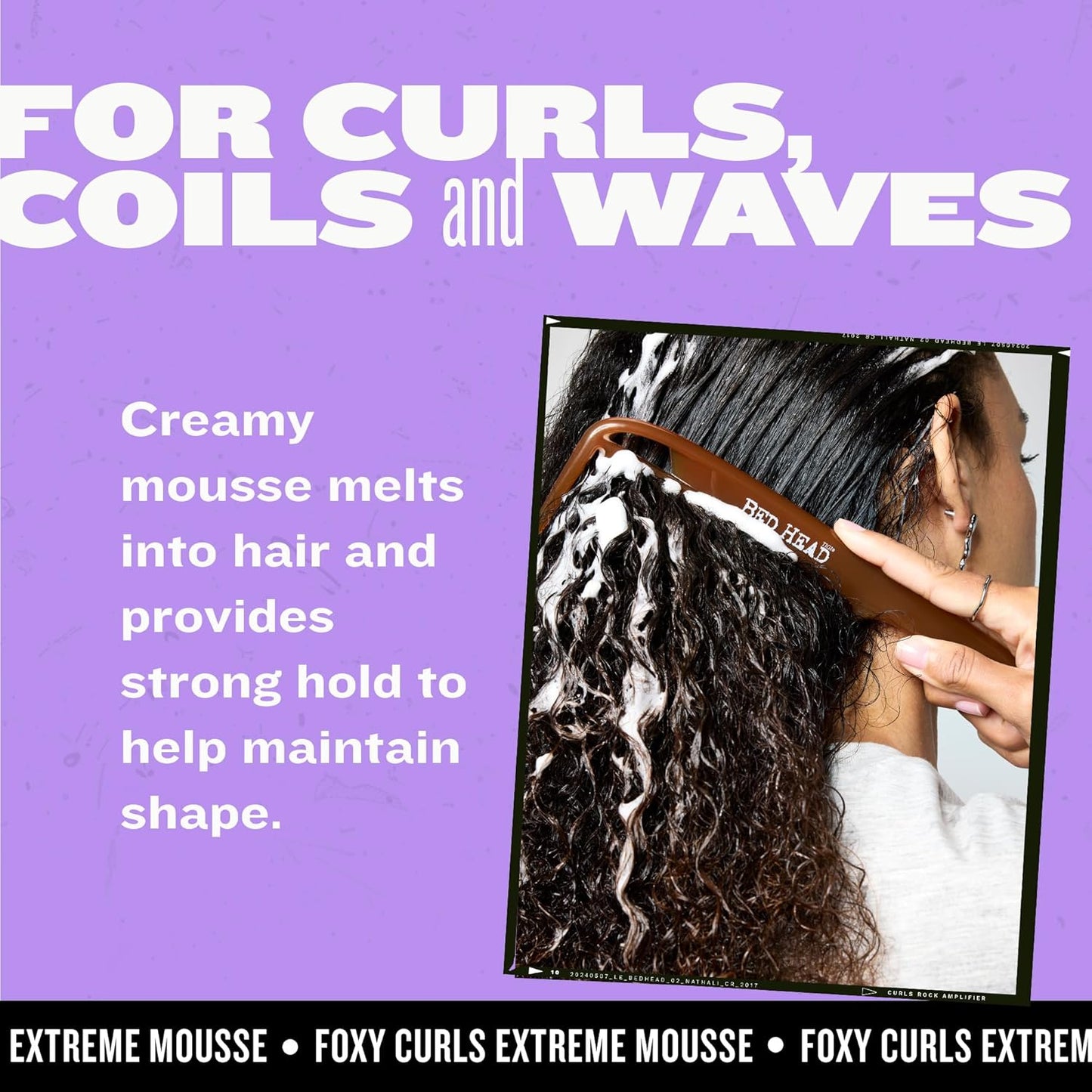 TIGI Bed Head Curl Mousse - Extreme Hold Curl Defining Hair Mousse | Anti-Frizz & Humidity Control, 8.4 Oz Each