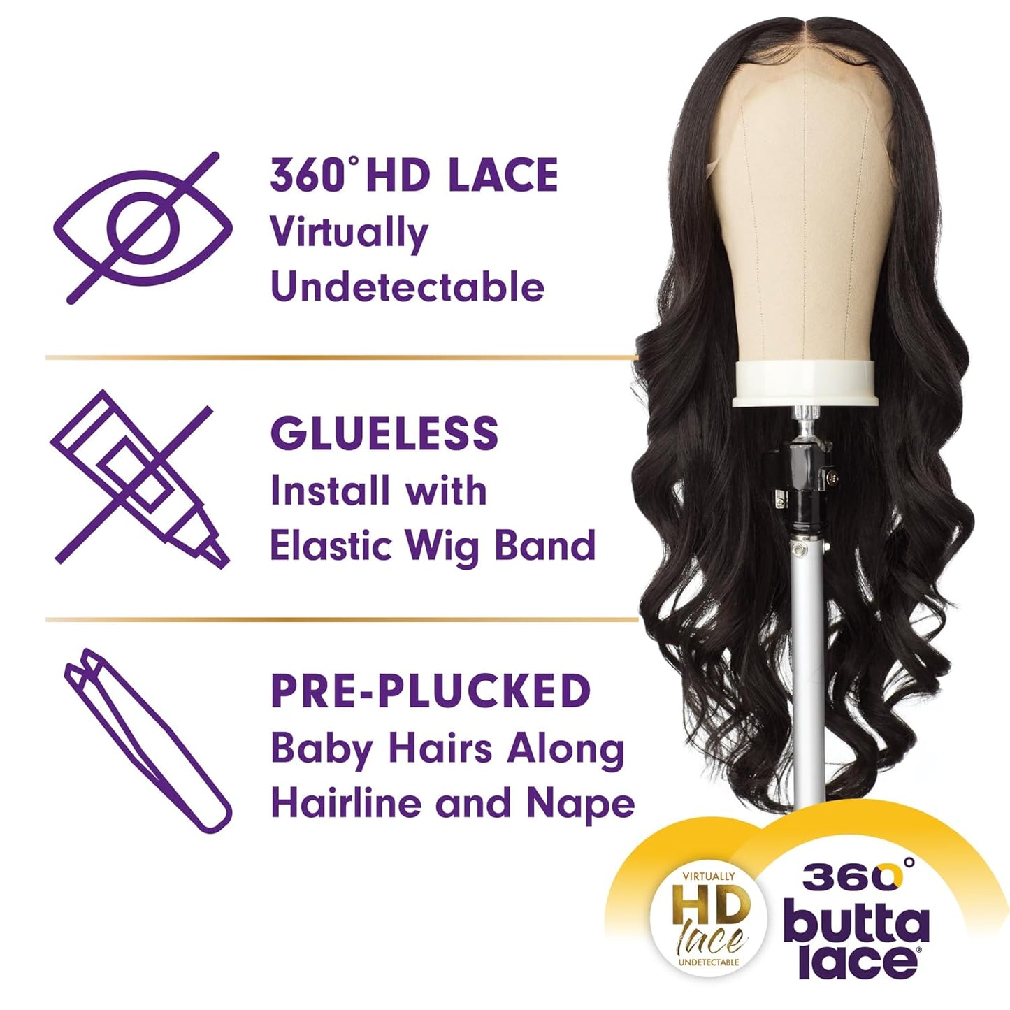 Sensationnel Butta 360 Lace Wigs - Glueless Synthetic Wig with Wider Parting | T4 Butterscotch Blonde