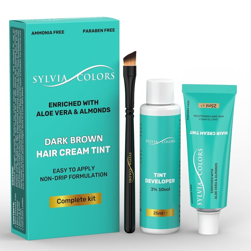 Dark Brown Hair Tint Kit - Professional Root Touch-Up Color, Waterproof Formula | 25ml, Lasts 4-6 Weeks, 40 Applications