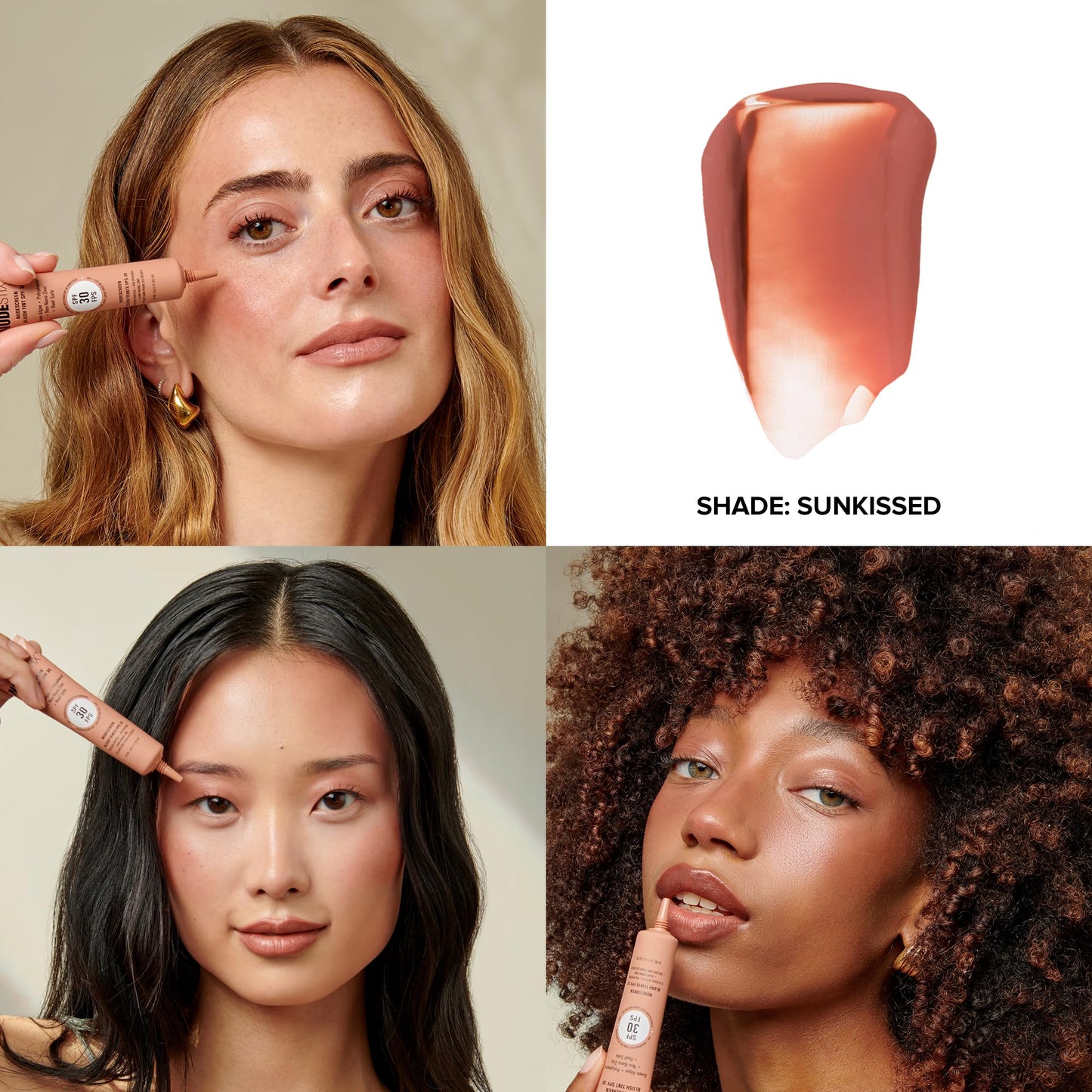 Nudestix Nudescreen Blush Tint SPF 30 – Multi-Use Liquid Blush for Cheeks, Eyes & Lips with Mineral Sunscreen | Broad-Spectrum UVA/UVB & Blue Light Protection | Sunkissed