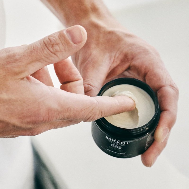 Brickell Men's Hair Styling Clay Pomade - Strong Hold & Matte Finish, Argan Oil & Niacinamide, 2 Ounces