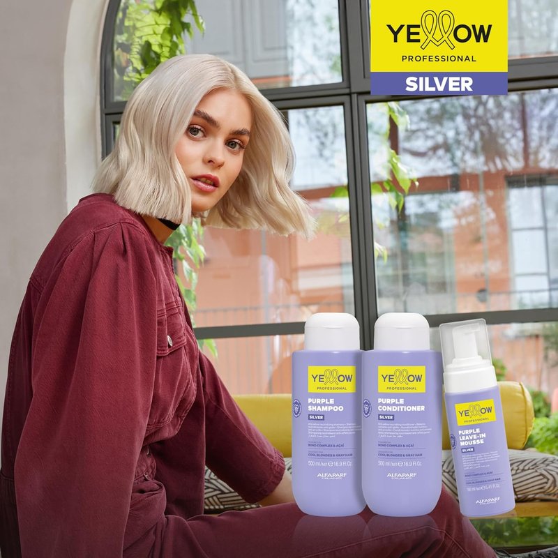 Alfaparf Milano Purple Shampoo - Anti-Yellow Neutralizing Formula for Cool Blonde & Gray Hair | 16.9 fl oz