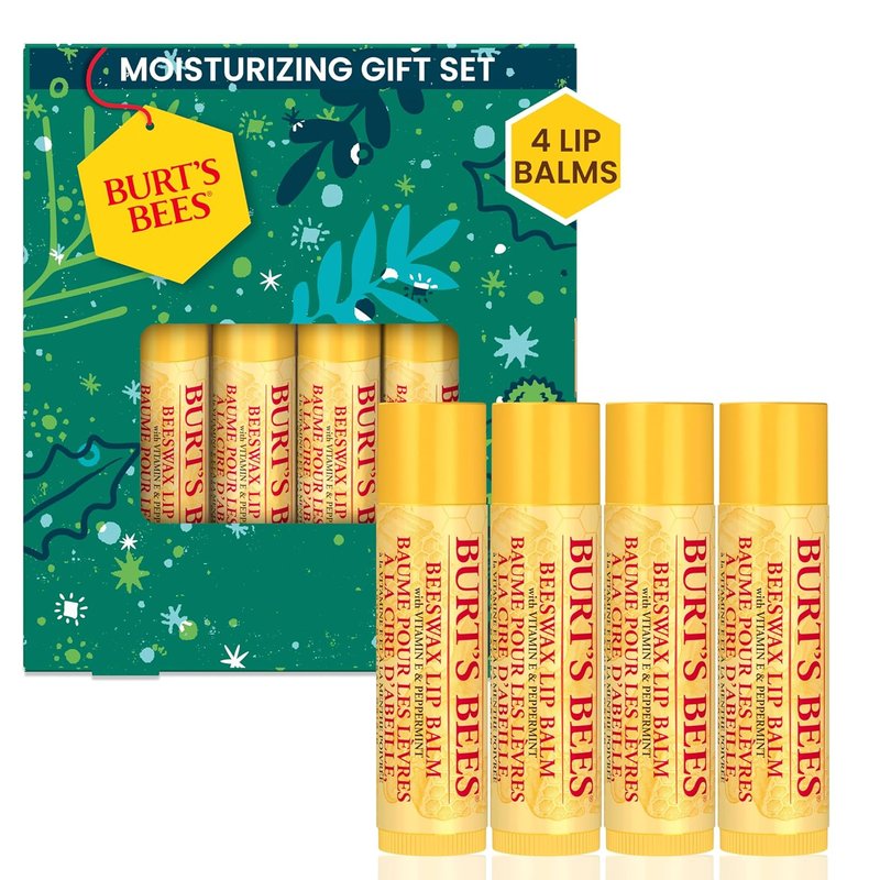 Burt's Bees Lip Balm Gift Set - Classic Beeswax Lip Balms | 4-Pack, 0.15 oz Each