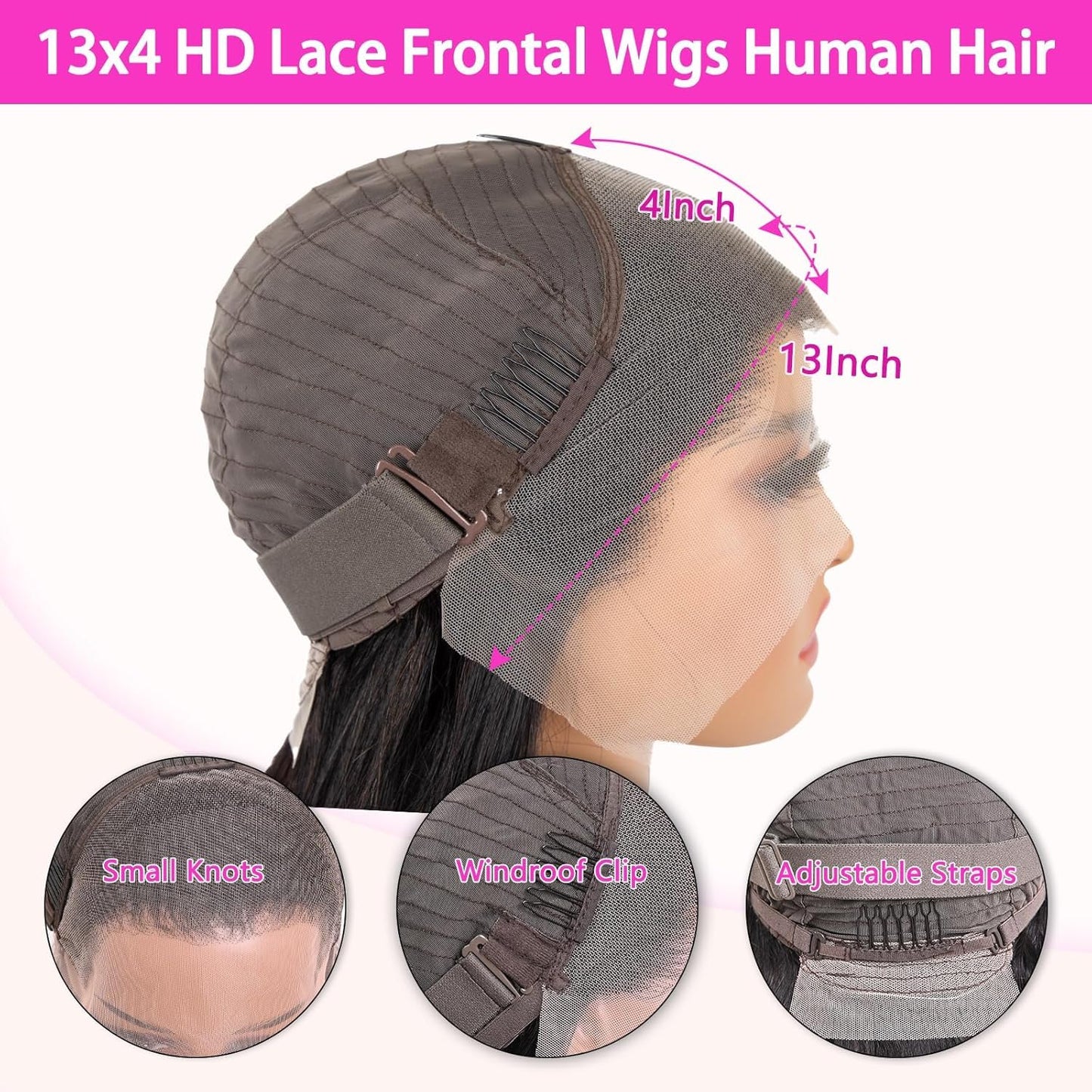 OPNGF Straight Bob Wig Human Hair Glueless 13x4 Lace Front Wigs For Women Pre Plucked HD Short Bob Wig Human Hair 13x4 Frontal Lace Wig With Baby Hair 180% Density 16 Inch