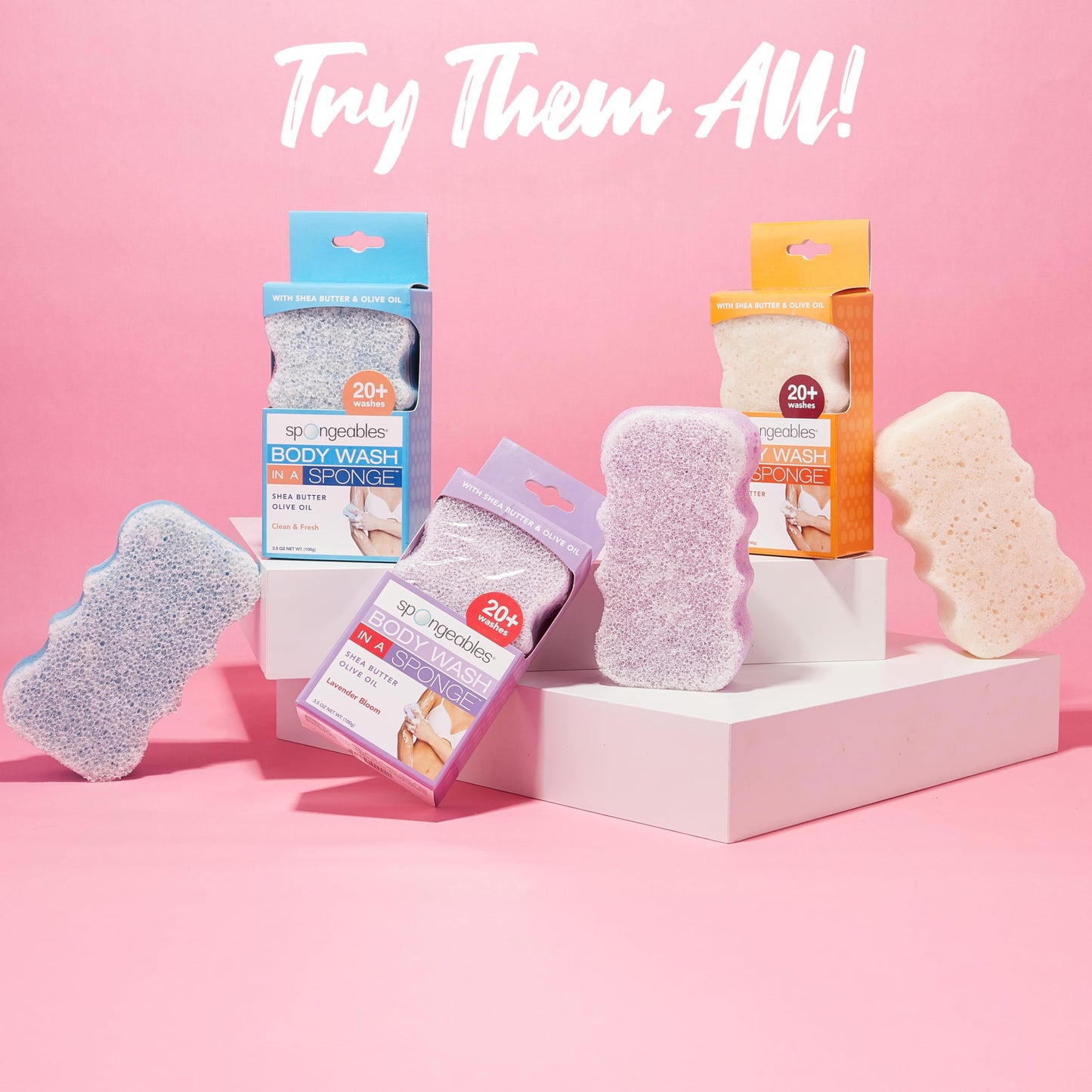 Spongeables Body Wash in a 20+ Wash Sponge, Coconut Colada, 3 Count
