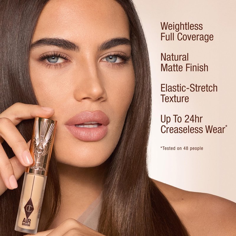 Charlotte Tilbury AIRbrush Flawless Blur Concealer - Concealer for Dark Circles, Blemishes & More - Hydrating, Full Coverage with a Natural Matte Finish - 16 Deep