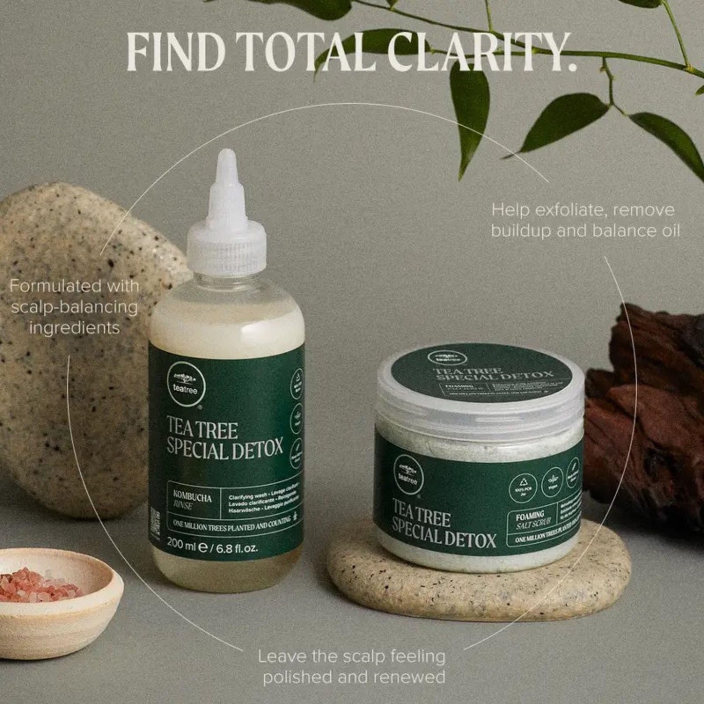 Tea Tree Special Detox Kombucha Rinse, Removes Buildup, Adds Shine, For All Hair Types
