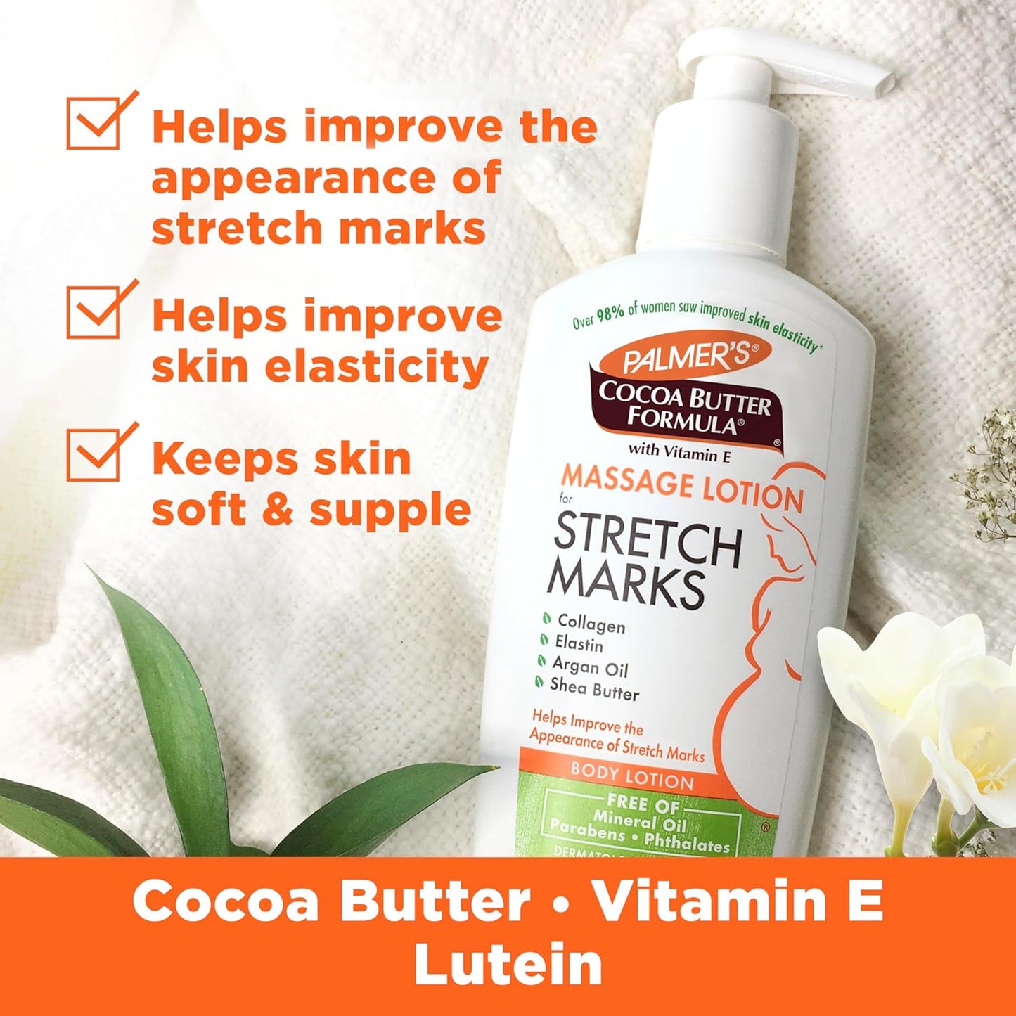 Palmer's Cocoa Butter Formula Massage Lotion - Stretch Marks & Pregnancy Skin Care | 8.5 Oz with Collagen & Shea Butter