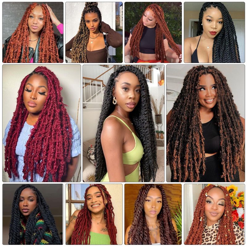Marley Twist Braiding Hair Marley Braiding Hair Marley Braid Crochet Hair Long Afro Kinky Marley Twist Braid Hair Extensions Synthetic Fiber (24"6pcs, 1B#)