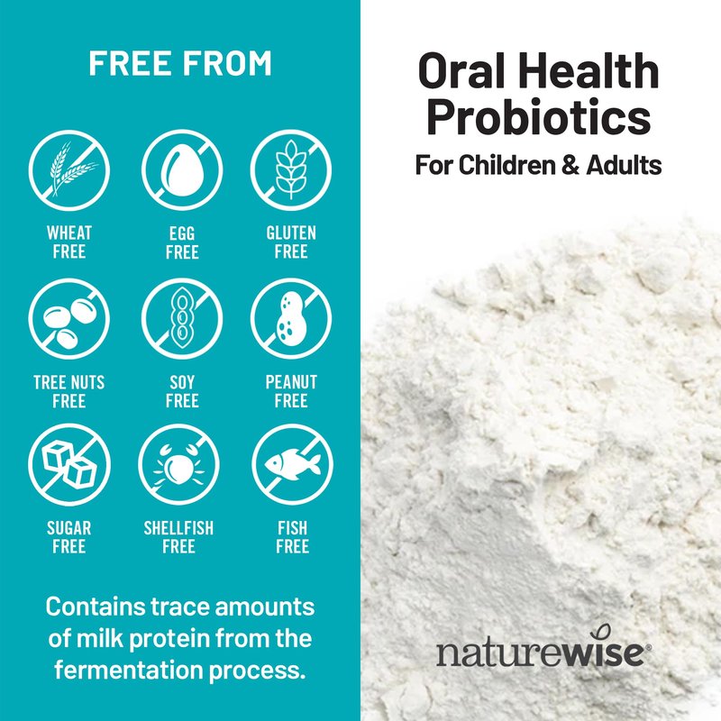 NatureWise Oral Probiotics for Mouth Bad Breath - Chewable Sugar-Free Mint - Lactobacillus reuteri Chewable - Oral Probiotics For Kids & Adults - Non-GMO USA Manufactured - 60 Count[60-Day Supply]
