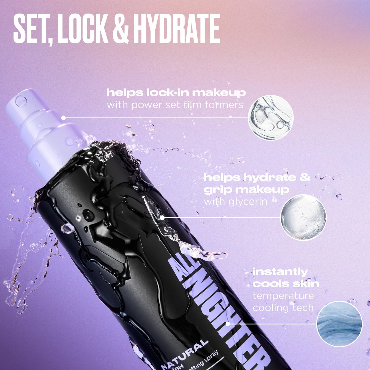Urban Decay Naked Shaped Cool Palette & Natural Finish Makeup Setting Spray Bundle - Multi-Use Neutrals - All Nighter Waterproof Setting Spray (4 Fl Oz) for Transfer-Resistant Eye & Face Makeup