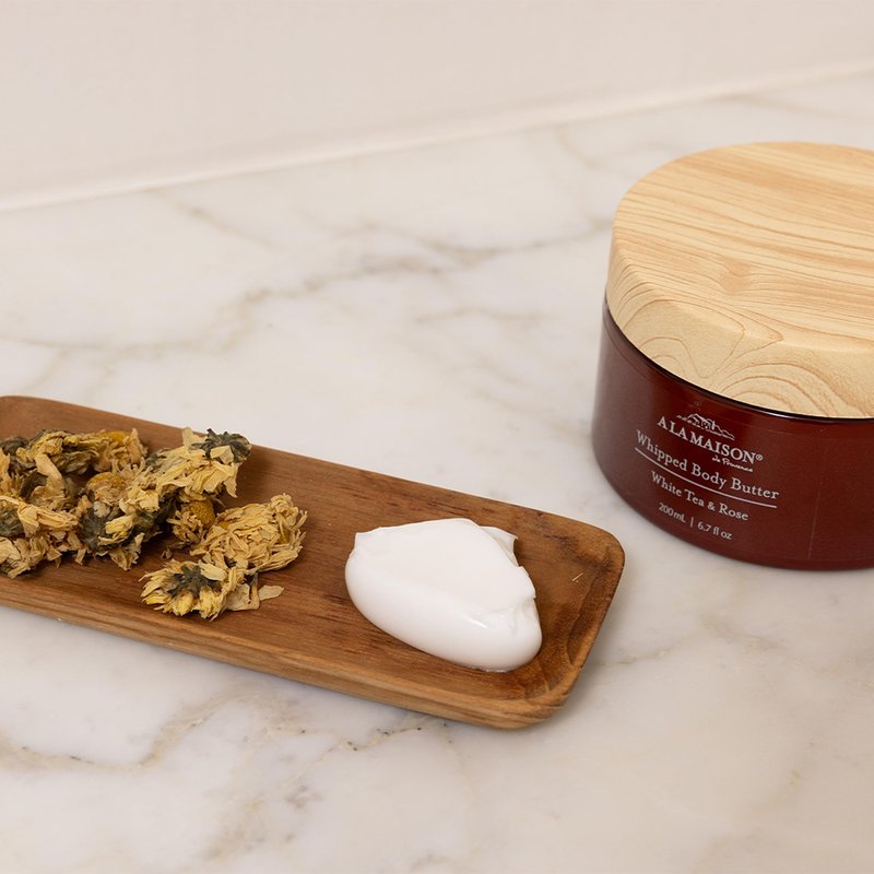 A LA MAISON Whipped Body Butter – Jasmine & Santal – Shea Butter Moisturizer with Argan, Avocado & Jojoba Oils – Ultra-Rich Body Cream for Dry Skin – 6.7 oz – Amber Collection