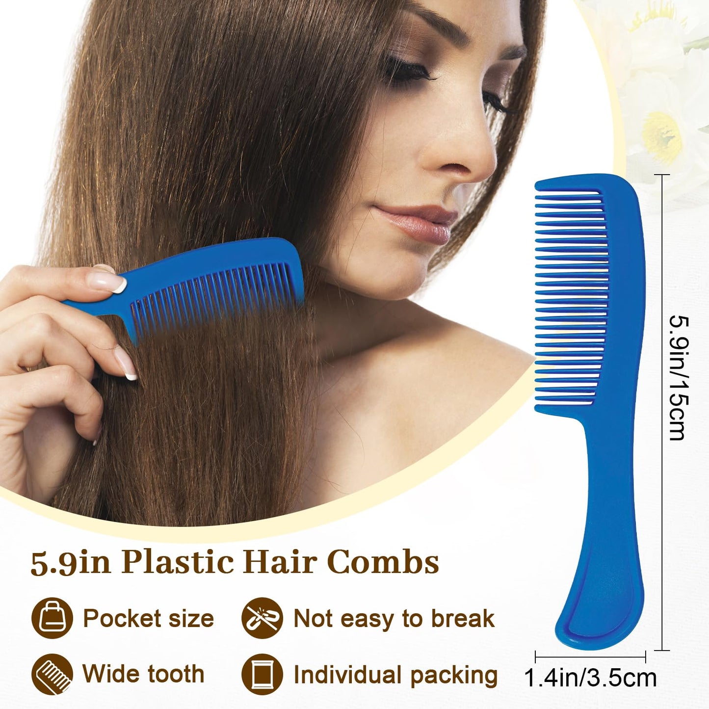 250 pcs Combs In Bulk Individually Wrapped, 4 color Pocket Hair Combs Set for Women, Men and Kids, Colorful Travel Comb Bulk for Airbnb Homeless Hotel Shelter Home Charity