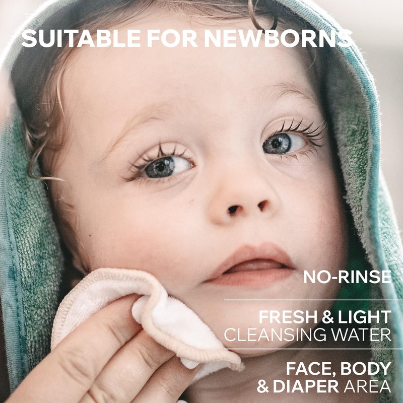 Uriage Baby 1st cleansing water with Organic Edelweiss, Softens baby's delicate skin, Ultra-convenient pump, Soap Free, Face & body, Physiological pH