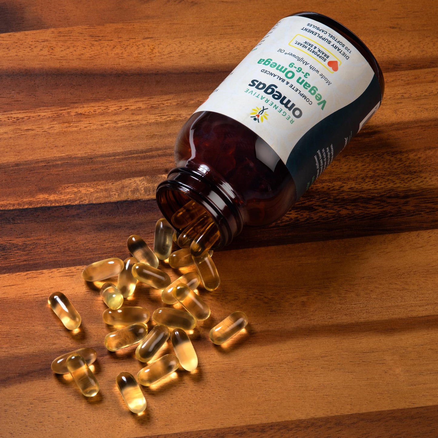 Ahiflower Oil 120 Softgels - Complete and Balanced Omega 3-6-9 Essential Fatty Acids - Plant Based No Fish Source of Vegan Healthy Fats