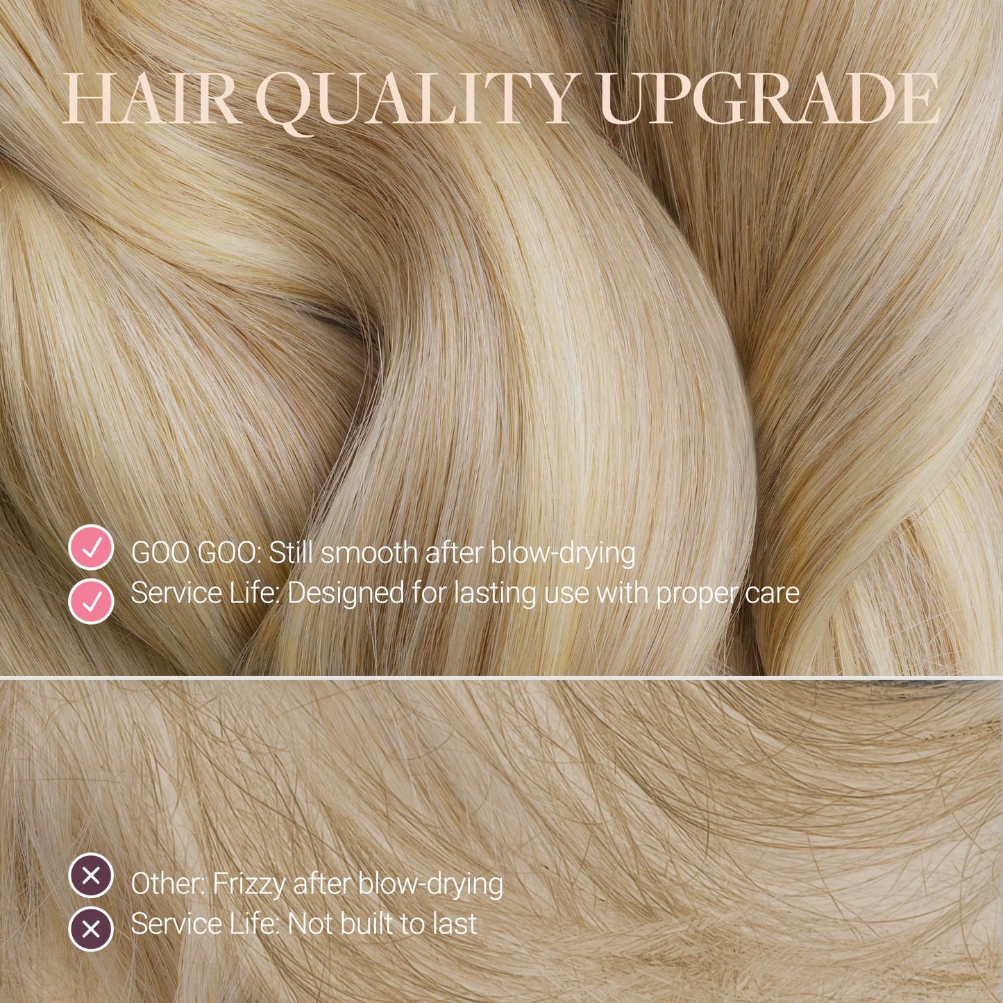 GOO GOO Tape in Human Hair Extensions Remy Invisible No Shedding Waterproof Tape Soft Silky Reusable for Daily Wear, 16/22 Light Blonde Highlighted Golden Blonde, 18inch 50g 20pcs