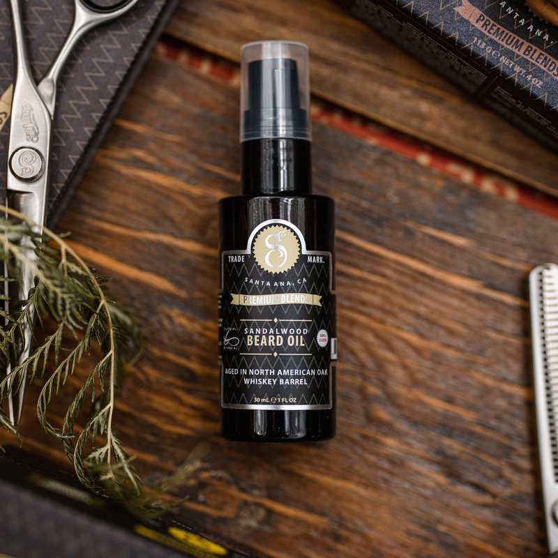 Suavecito Premium Blends Beard Oil - Leave-In Beard Conditioner For Softening Hair, Hydrating Skin, Eliminating Beard Dandruff, Healthy Beard Growth - Sandalwood Fragrance - 1 oz