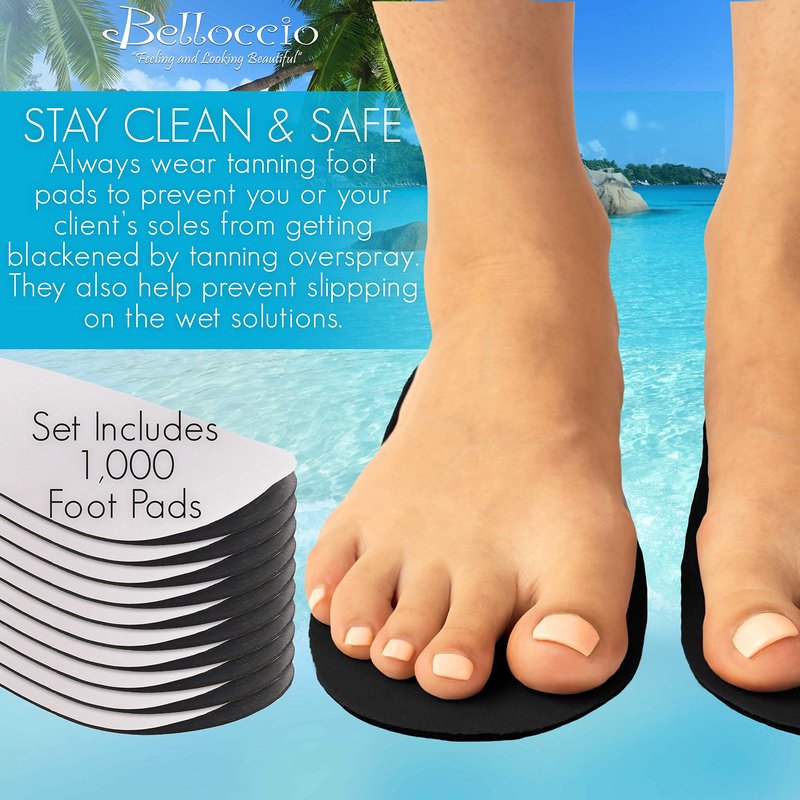 Belloccio 50 Pairs of Disposable Tanning Feet Pads (100 Feet Total); Sunless Airbrush Spray Tanning Tent Foot Protection (Color May Vary)