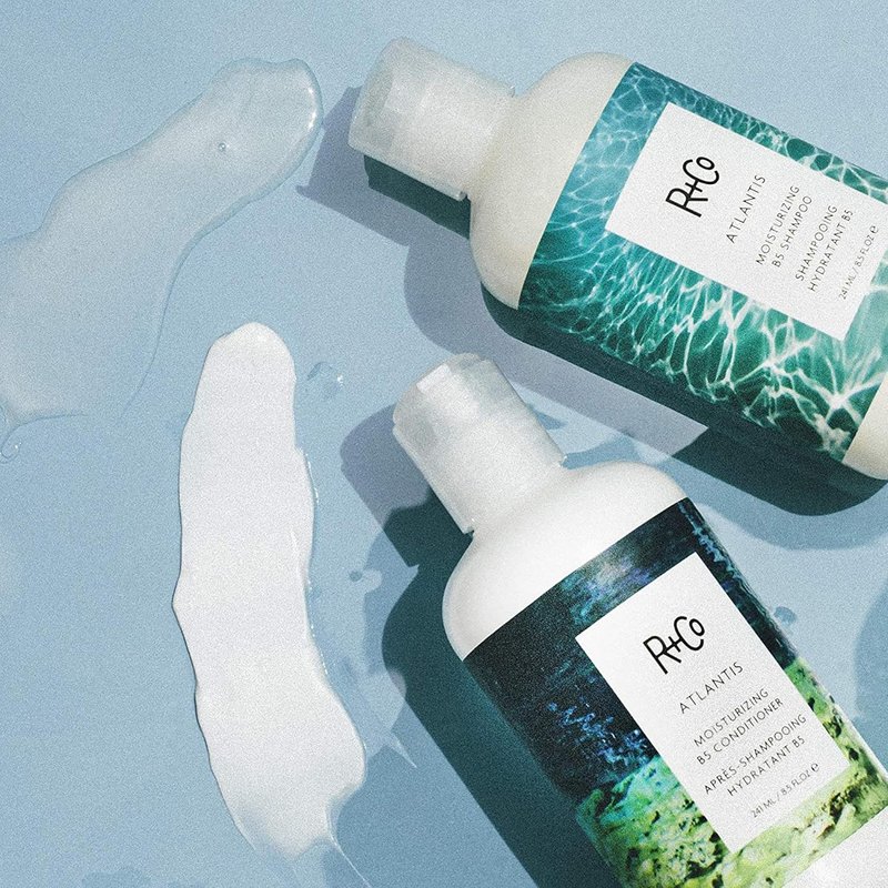 R+Co Atlantis B5 Shampoo & Conditioner Set - Deep Hydration for Dry, Damaged Hair | Vegan & Sulfate-Free, 8.5oz 2PK