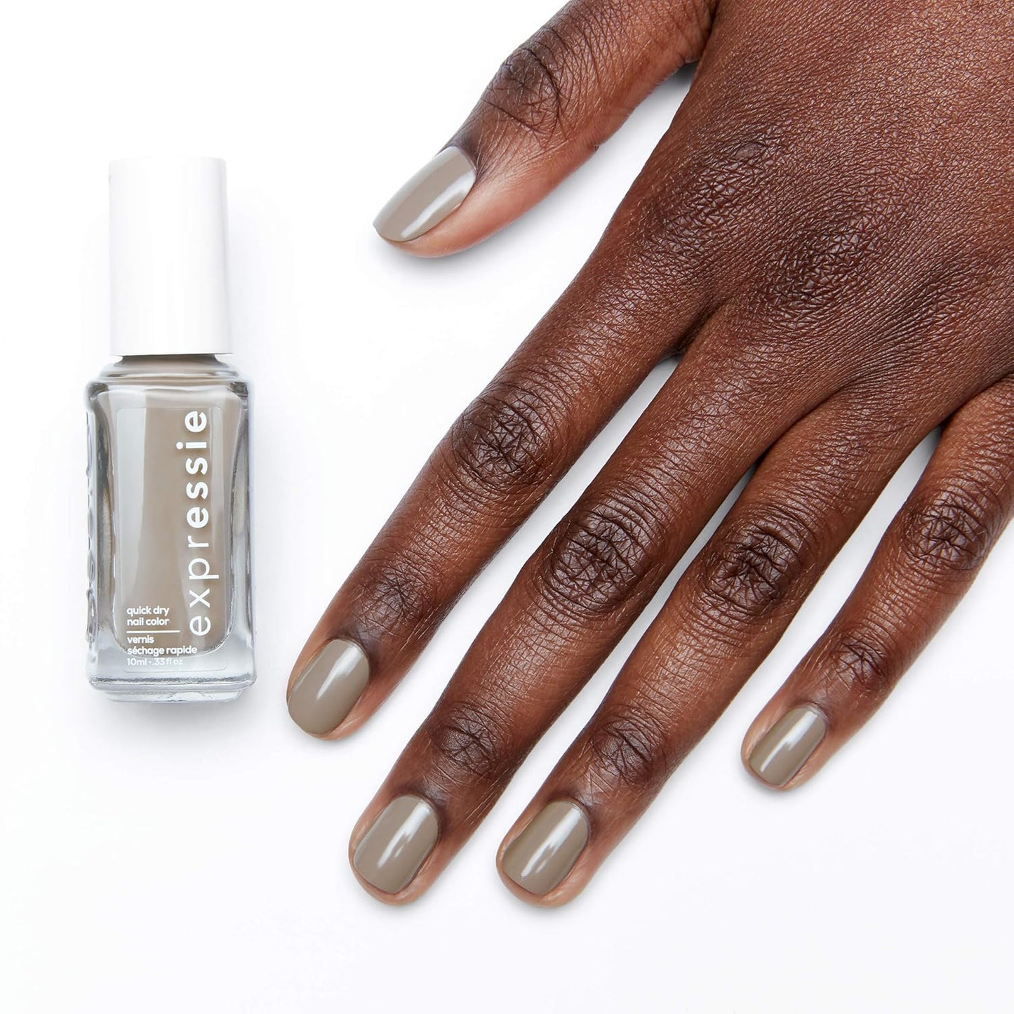 Essie Expressie Quick-Dry Nail Polish - 8-Free Vegan Formula in Soft Gray | 0.33 fl oz (Pack of 2)