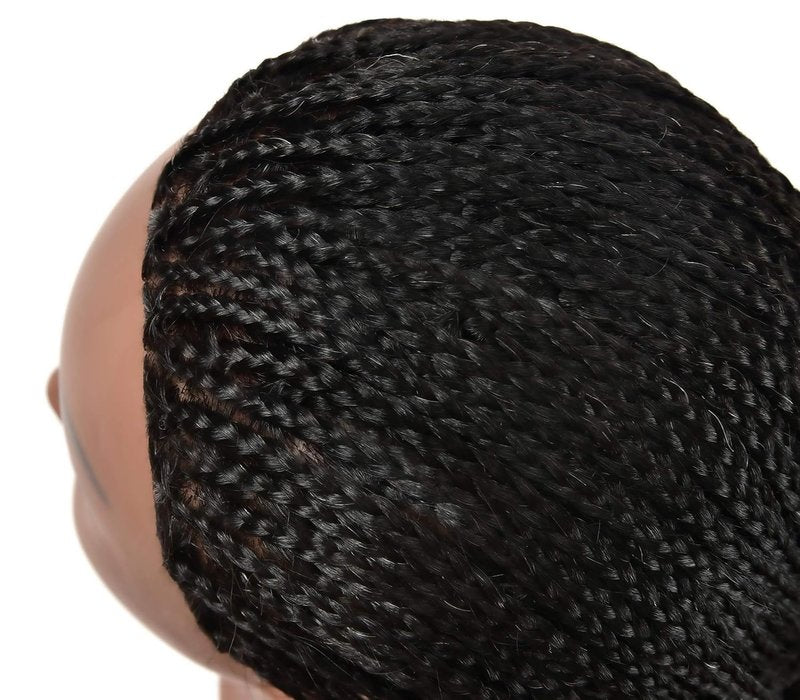 African American Mannequin Head - 100% Real Human Hair Manikin for Braiding & Cosmetology Training | Includes Stand