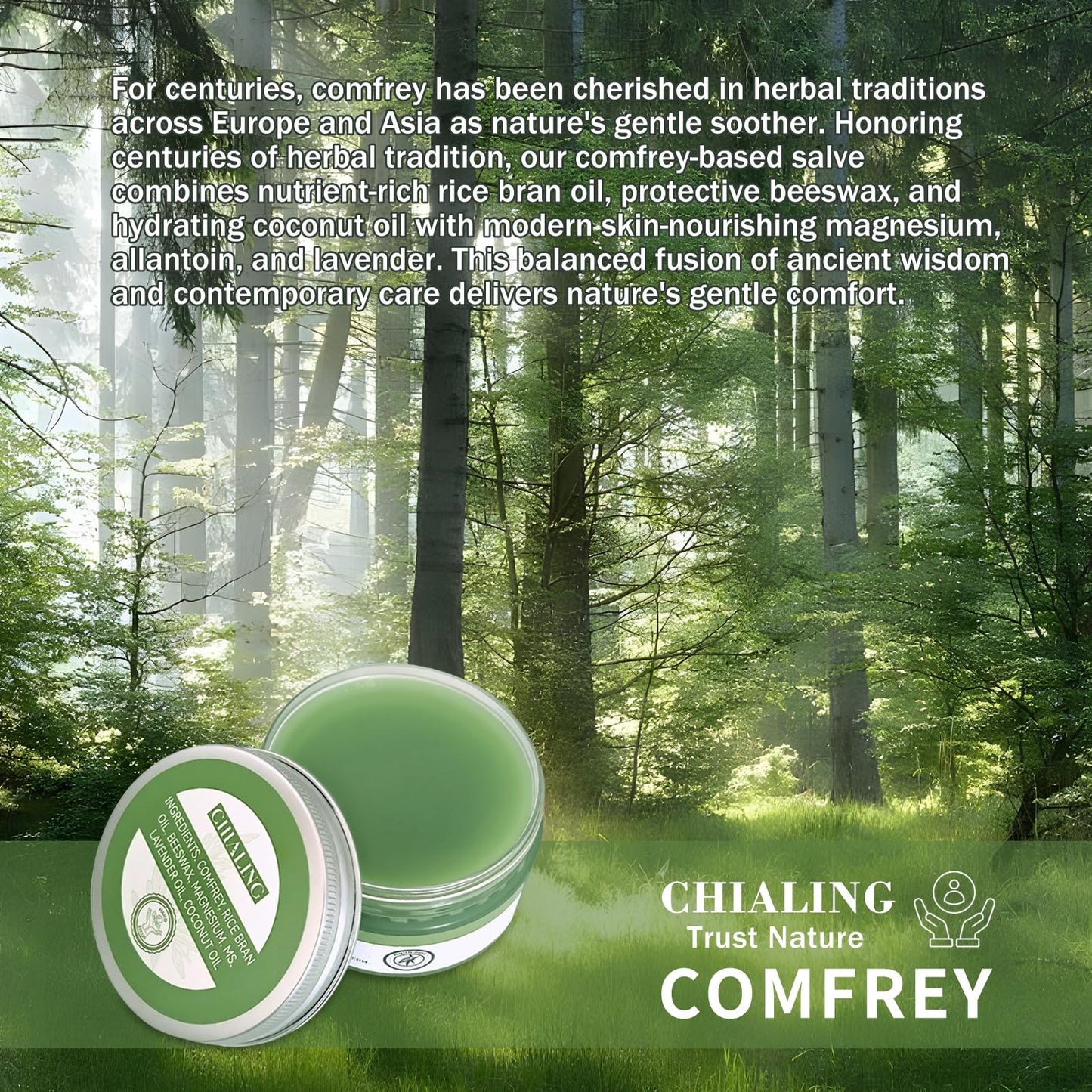 Handmade Organics Comfrey Salve 3.5oz – Natural Herbal Balm for Bones, Muscles, Joints, Knees & Skin - Made In USA - Handcrafted with Slow-Infused Herbs & Mineral-Rich Ingredients for Daily Skin