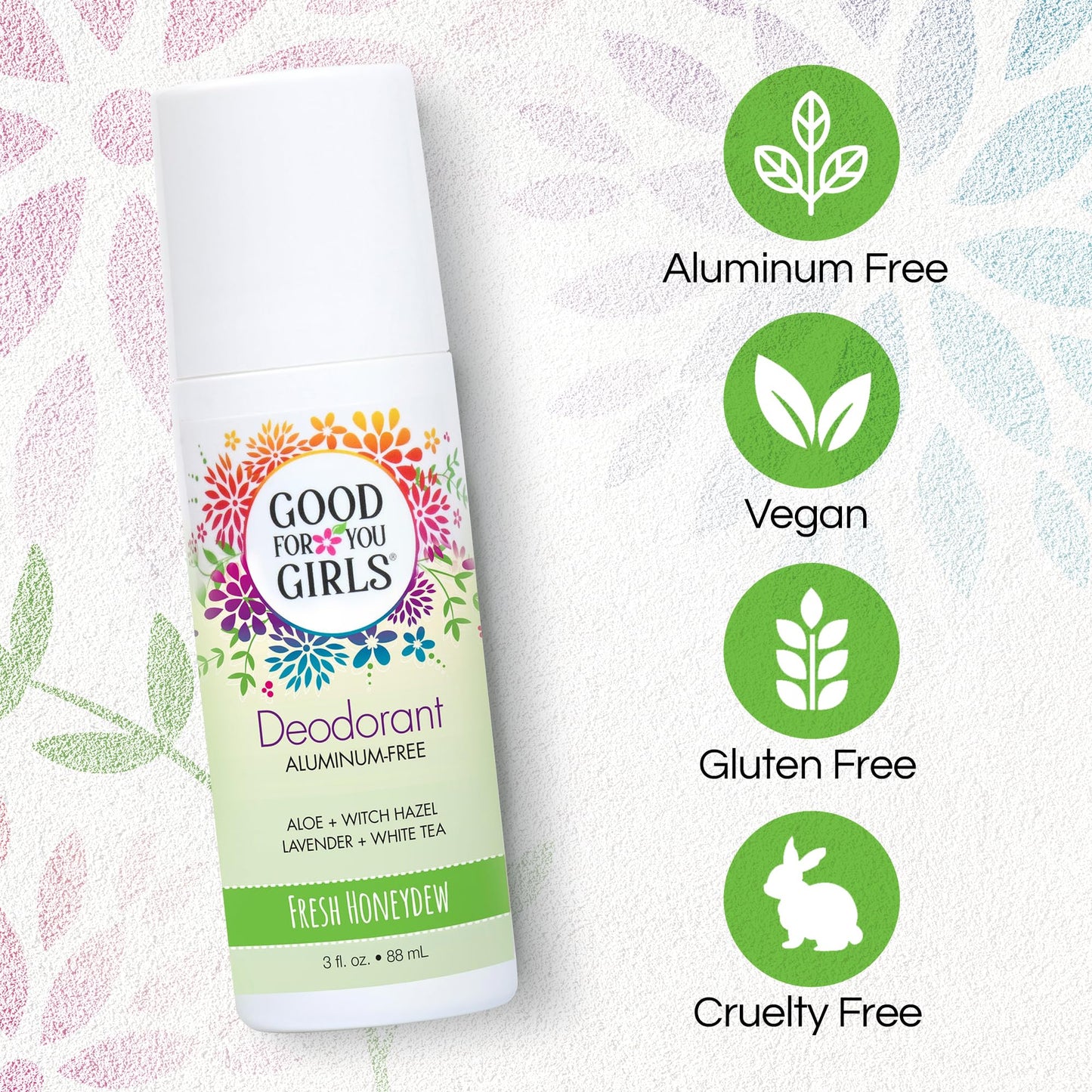 Good for You Girls Aluminum-Free, Natural Deodorant for Kids, Pre teens, Teens, Safe & Effective Odor Control, Clear Roll-On, Natural Fragrance, Vegan, Made in USA | Soft Powder, 3 oz (Pack of 3)