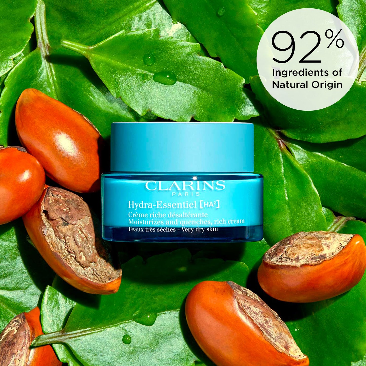 Clarins NEW Hydra-Essentiel Cream|Intensely Hydrating Moisturizer|60 Seconds to Plumper Skin*|Nourishes and Dose Hyaluronic Ounces