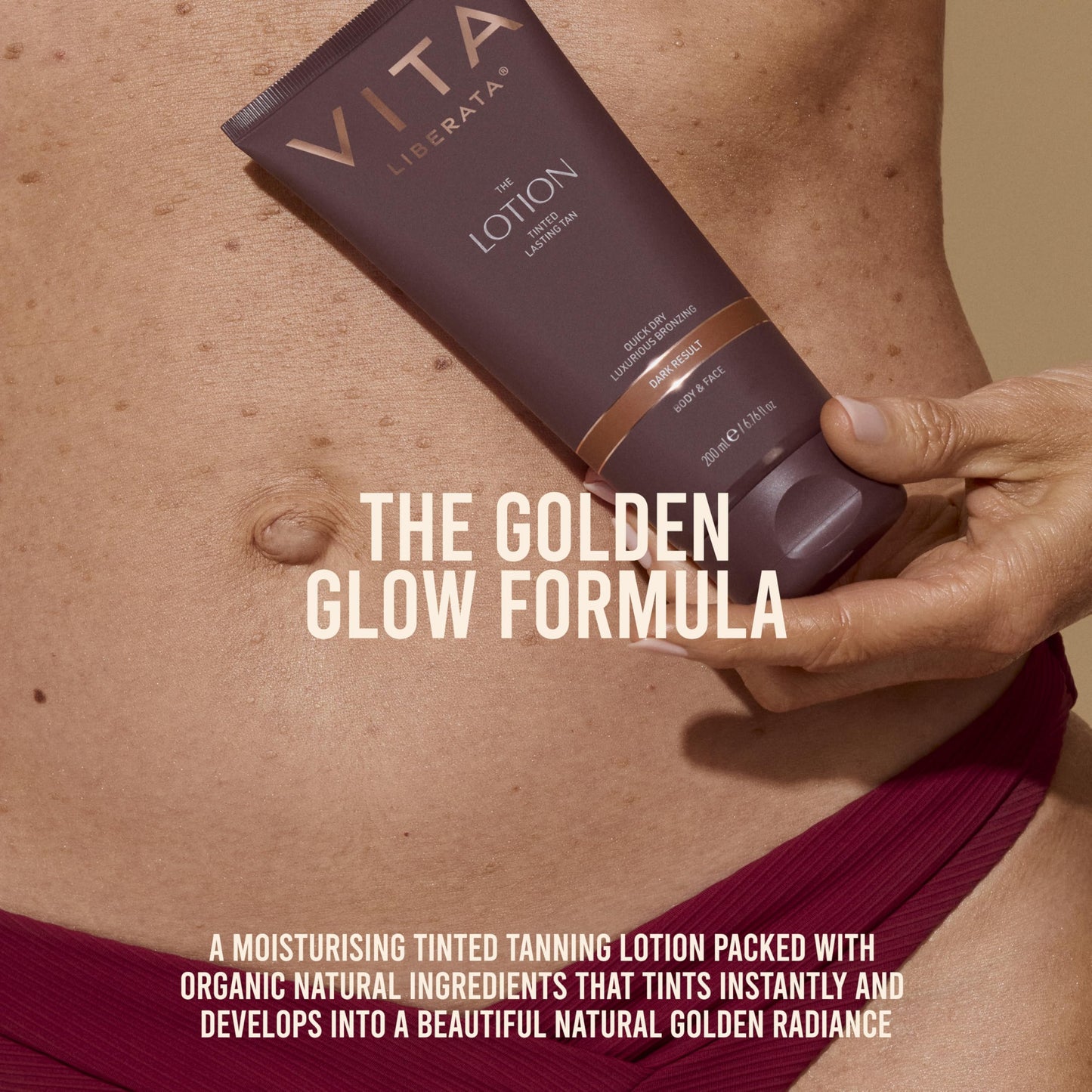 Vita Liberata Fabulous Gradual Tanning Lotion - Dark - Tinted, Natural Looking Tan Designed for Face & Body, Quick Drying Formula, Formulated with Hyaluronic Acid, 6.76 fl oz
