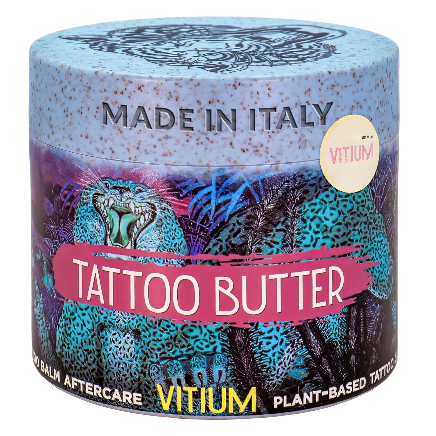 VITIUM Tattoo Butter Aftercare Balm - Vegan Formula for Brightening & Healing Tattoos | 5oz, Tropical Scent
