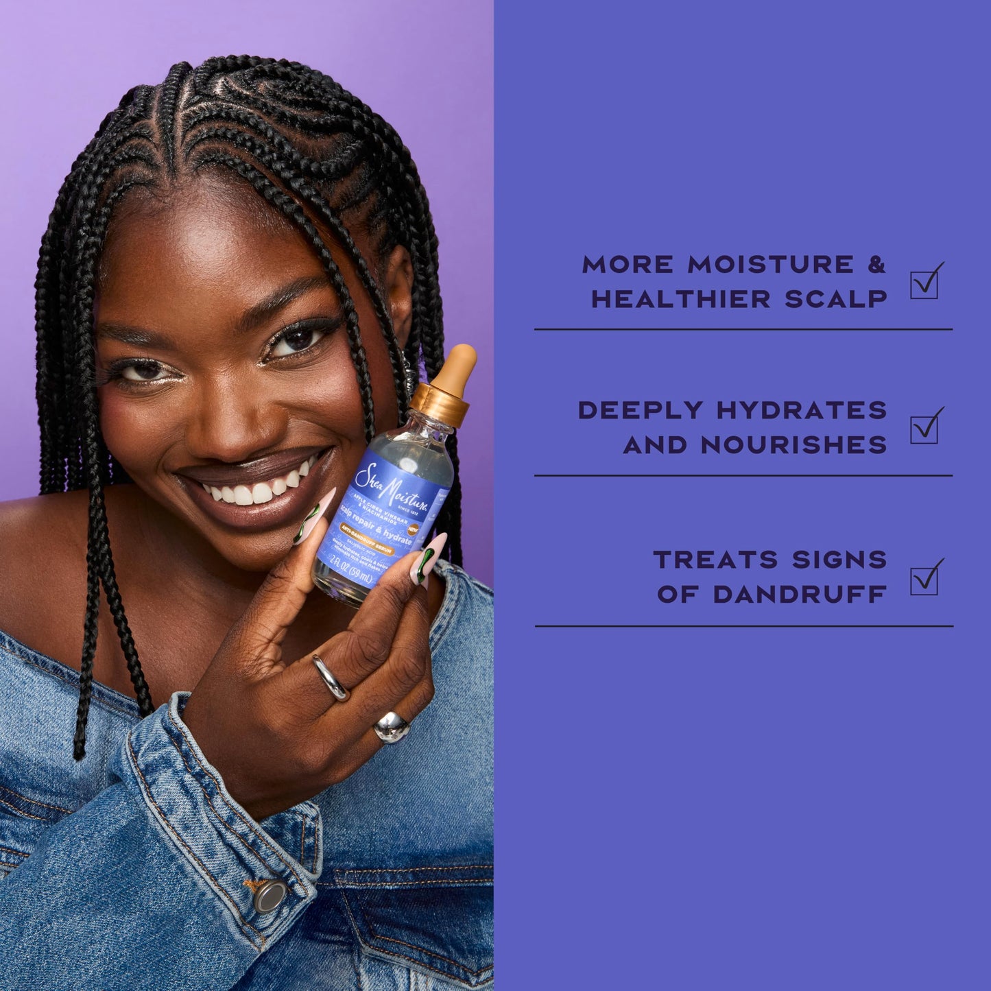 SheaMoisture Dandruff Treatment Scalp Repair Technology & Hydrate Serum with Salicylic Acid, Deeply Hydrates to Reduce Flakes & Itch, 2 fl oz