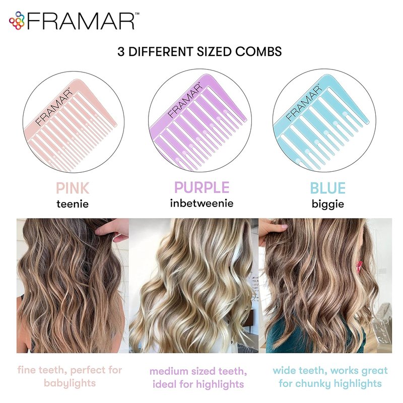 Framar Star Struck Silver Hair Foil | Dreamweaver Highlight Comb Set for Easy Coloring