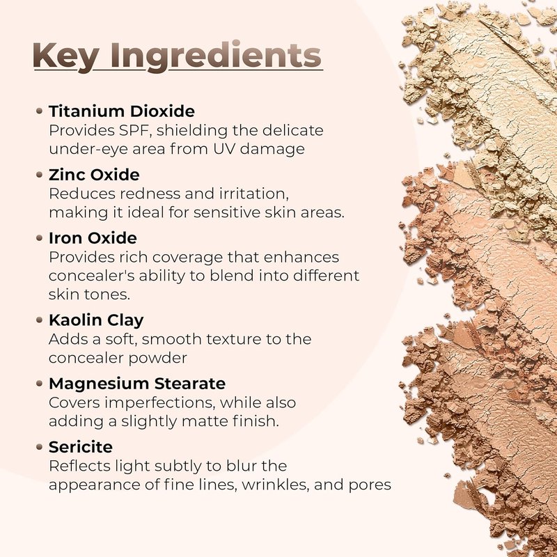 Mineral Makeup Dark Concealer - Matte Loose Corrector Powder for Blemishes & Dark Circles | 20g Sifter Jar