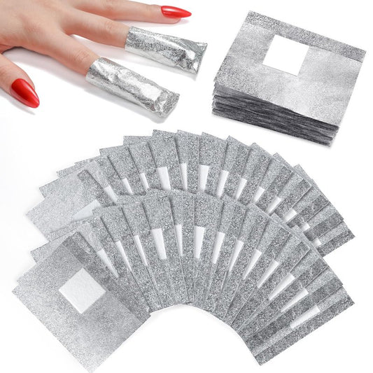 Makartt Nail Foil Wraps, 100PCS Soak Off Foils with Pre-Attached Larger Lint-Free Cotton Pads for Removing Gel Polish, Acrylic, Dip Powder, Builder Gel & Nail Glue