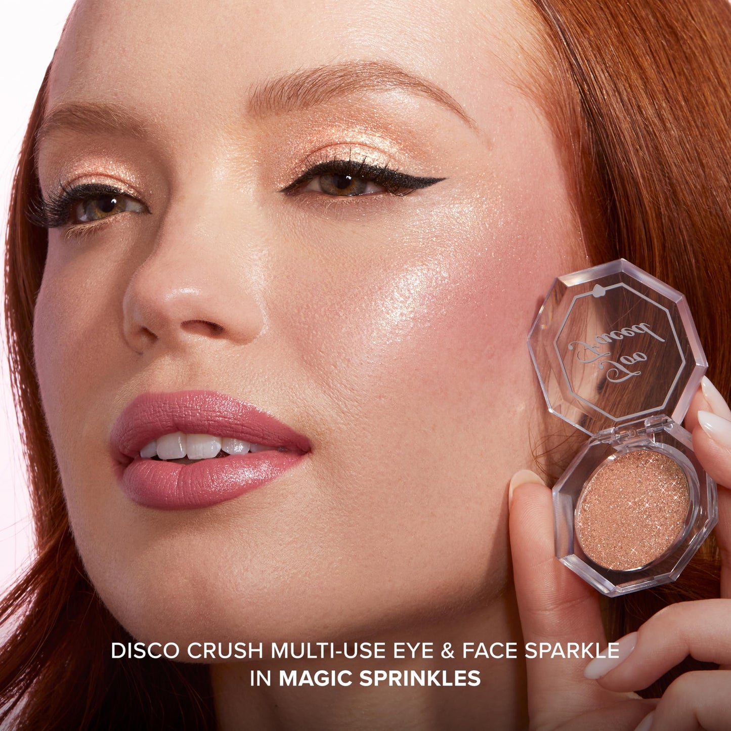 Too Faced Disco Crush High Shine Glitter Multi-Use Eye + Face Sparkle | Creamy, Iridescent, Multichrome Face & Eyeshadow Glitter, 0.05 Ounce, Magic Sprinkles