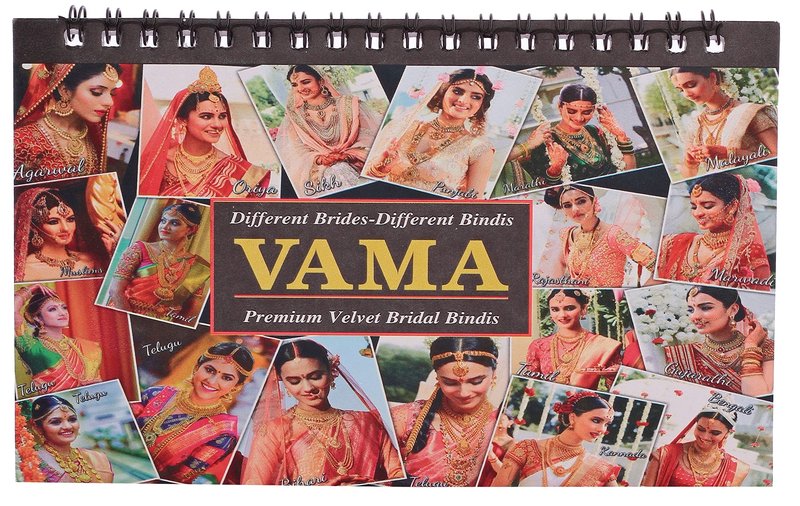 VAMA Fashions Stone Border Kumkum Designer Spiral Bridal Bindi Booklet Bride For Women (372 Full Stone Bindi Book) Multicolour