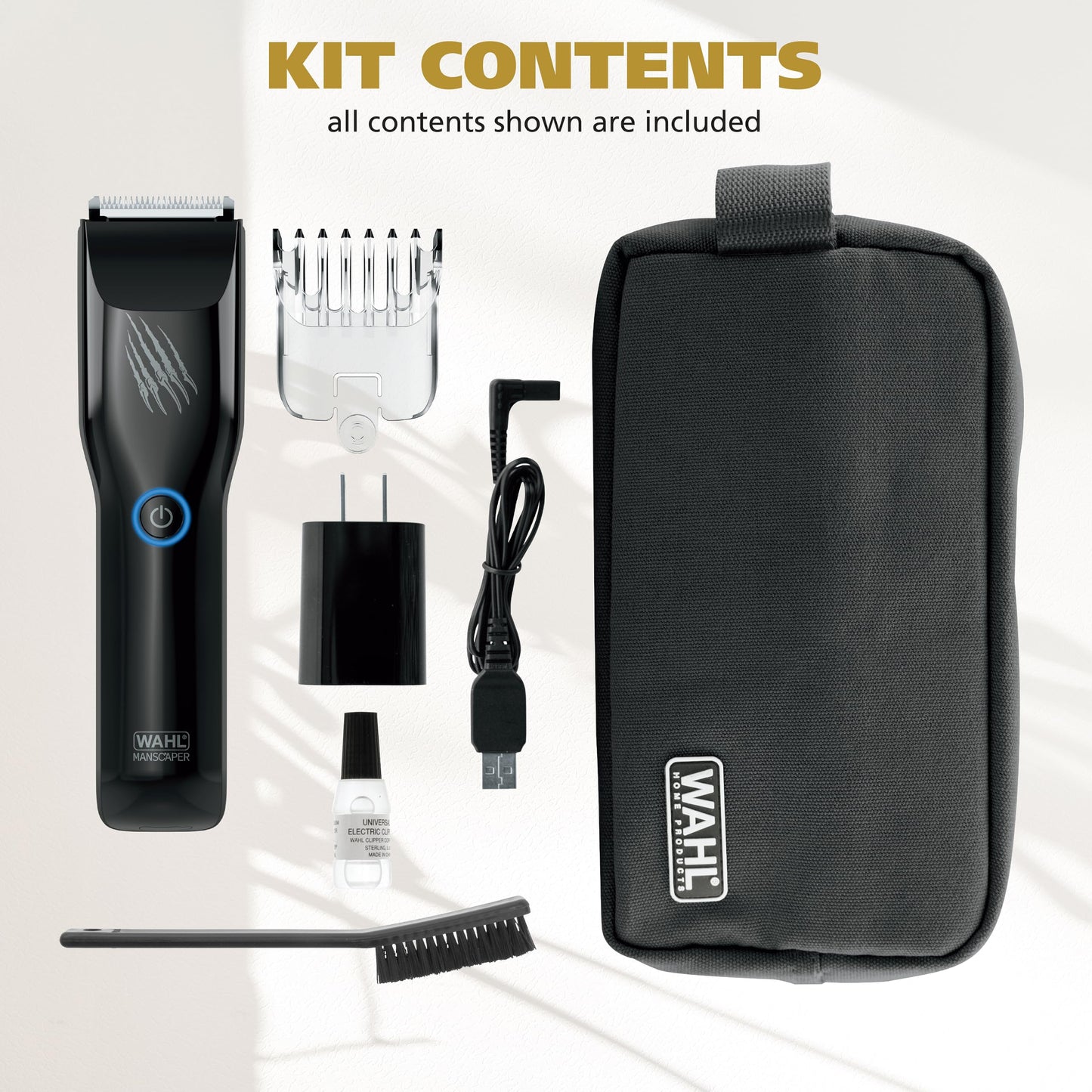 Wahl Manscaper Grizzly Rechargeable Groin & Body Hair Trimmer for Men – Extra Wide Stainless Steel Blade, Waterproof Wet/Dry Mens Body Shaver, 120-Minute Runtime, USB Charging – Model 3026572