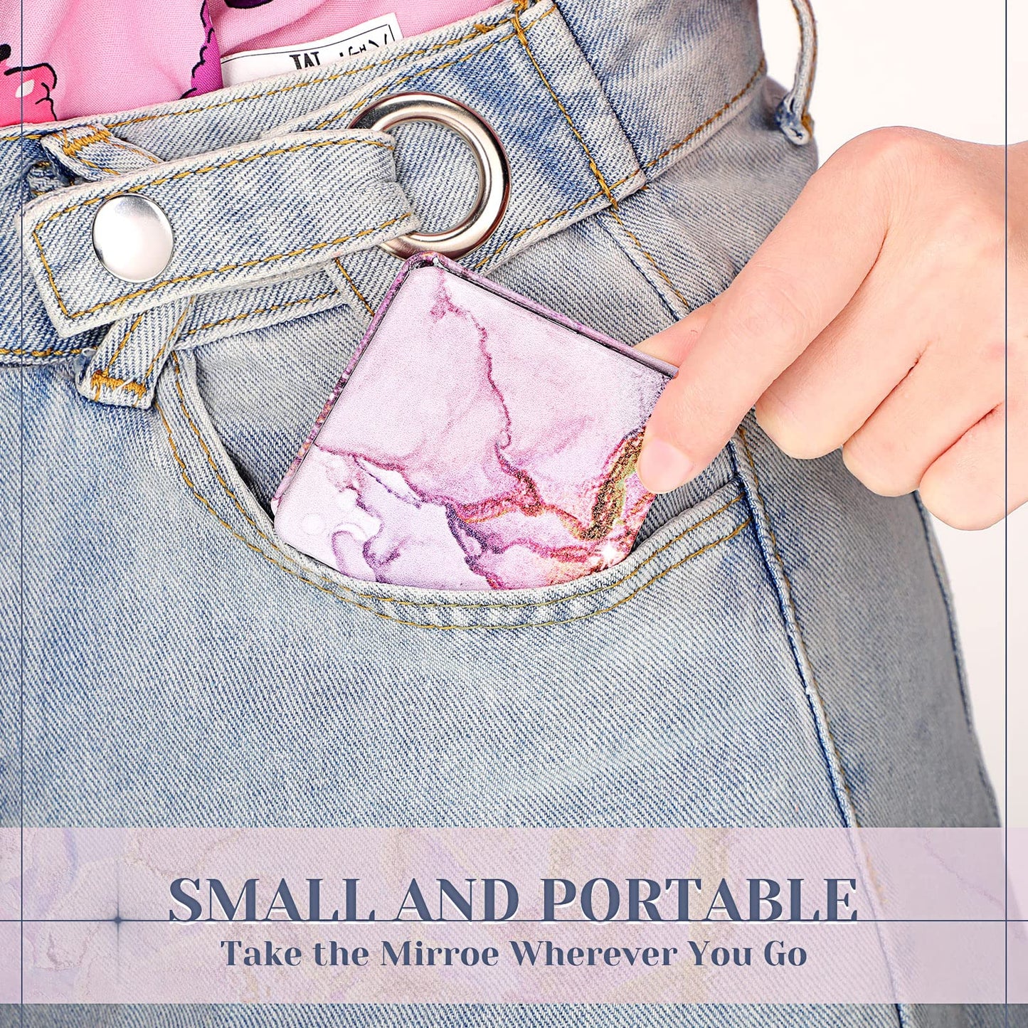 Cindeer 20 Pcs Compact Mirror Bulk Small Purse Portable Pocket Hand Double Sided Magnifying Makeup Mirror Square with 2X 1x Magnification for Girls Woman Mother Travel