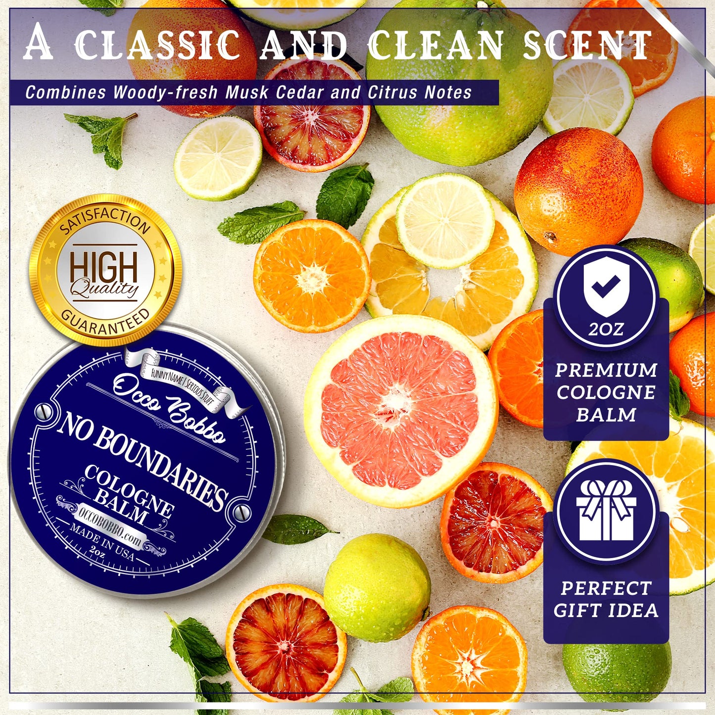 Handy Hound No Boundaries Solid Cologne - Classic and Clean Scent that Combines Woody-Fresh Musk Cedar and Citrus Notes - Made In The USA - All-Natural Ingredients - 2 oz
