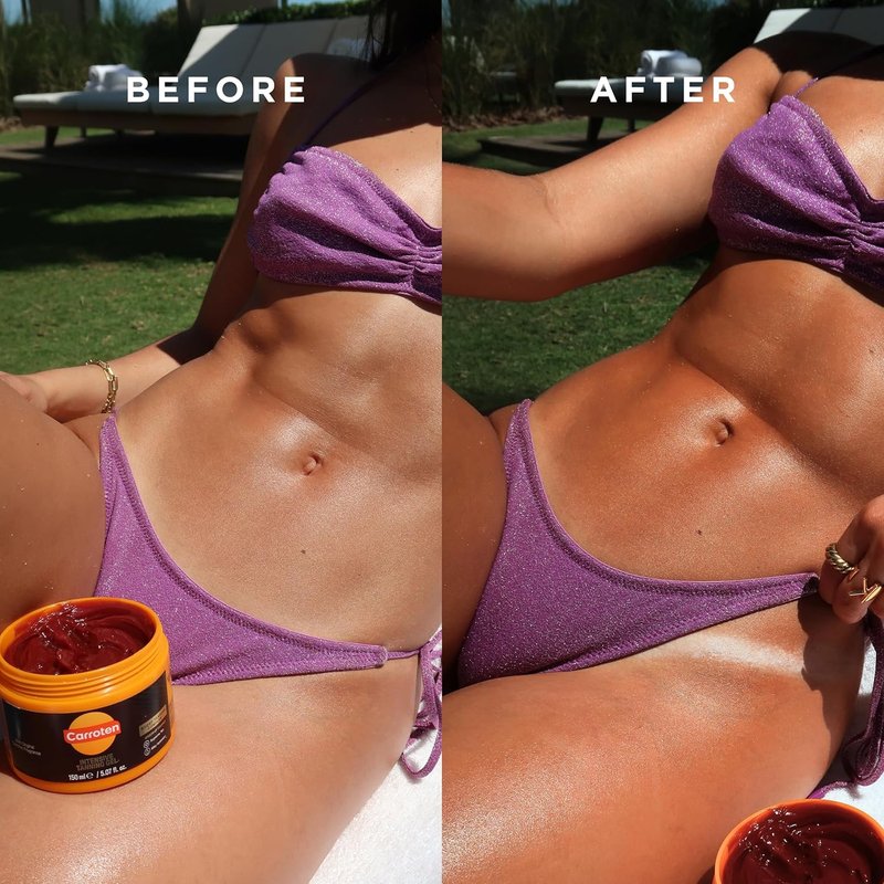 Carroten Intensive Tanning Gel - Browning Tan Accelerator | Non-Greasy & Water-Resistant | 5 oz with Spatula