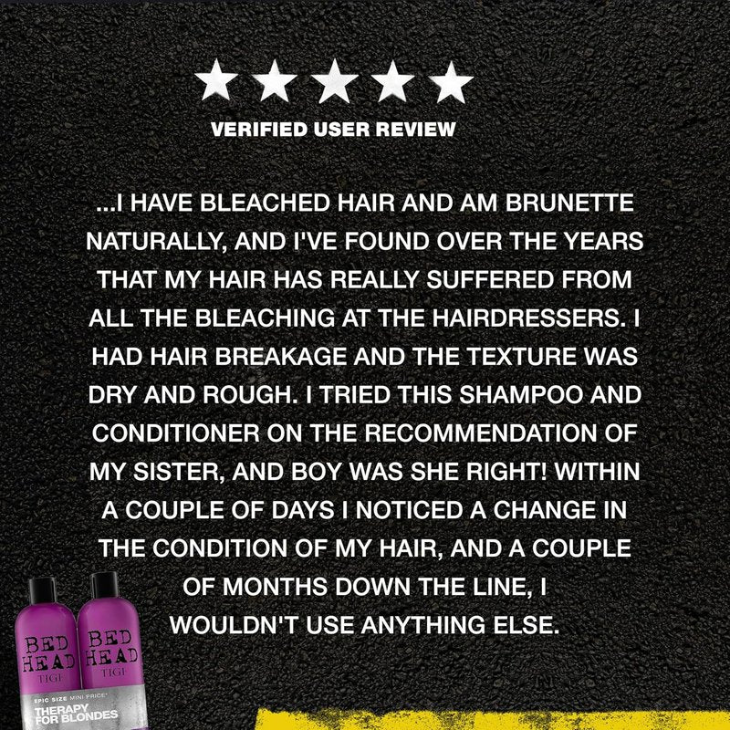 Bed Head Dumb Blonde Shampoo & Conditioner Duo - Restores Damaged Blonde Hair | 25.36 fl oz