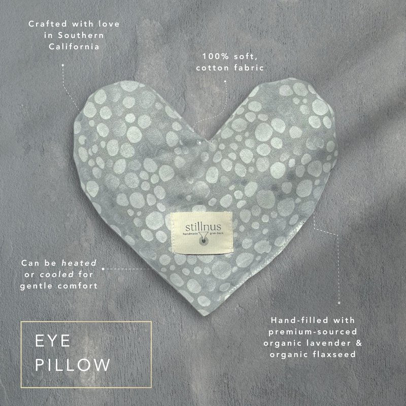 Stillnus Weighted Heart Eye Pillow with Organic Lavender & Flaxseed – Relaxation Gift for Women, Meditation Tool, Mindful Rest, Cooling Eye Mask, Wellness Self-Care Kit